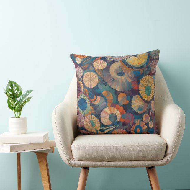 Modern Floral Throw Pillow (Chair)