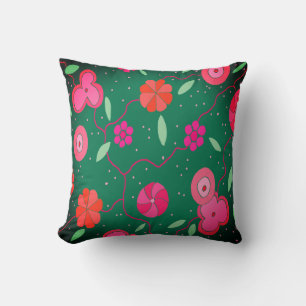 Modern Floral Throw Pillow