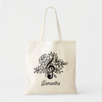 Modern Floral Treble Clef Music Lovers