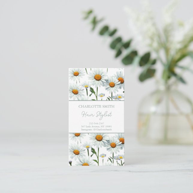 Modern Floral Trendy Appointment Card (Standing Front)