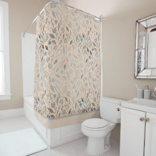 Modern Floral Trendy  Shower Curtain