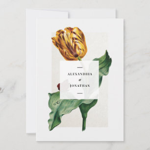 Modern Floral Tulip Wedding Invitation