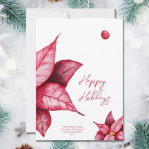 Modern Floral Warm Red Christmas