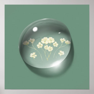Modern Floral Water drop  Poster