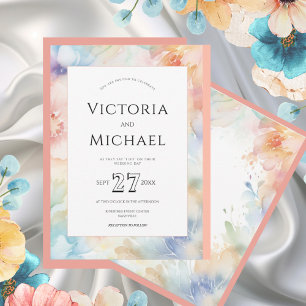 Modern Floral Watercolor Abstract Wedding Template