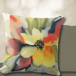 Modern Floral Watercolor Cushion<br><div class="desc">Add a pop of colour to your decor with this stunning watercolor floral throw pillow featuring a bold design in olive green, deep golden hues, sage, creamy white, deep orange, and crimson. This unique and vibrant pillow will make a statement in any room. The soft and durable fabric will keep...</div>
