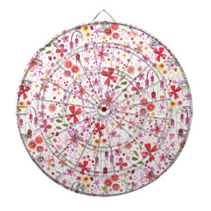 Modern Floral Watercolor Dartboard