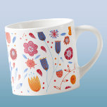 Modern Floral Watercolor Espresso Cup<br><div class="desc">Modern botanical watercolor painting of blue and orange wild flowers on a white background.  Original art by Nic Squirrell.</div>