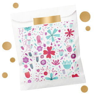 Modern Floral Watercolor Favour Bags