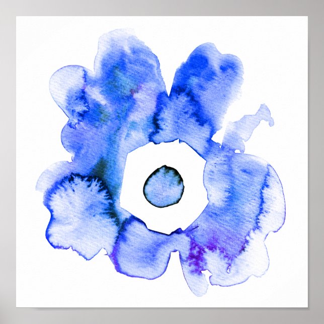Modern floral watercolor hand drawn flower poster (Front)
