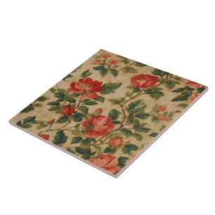 Modern Floral Watercolor Vintage Collection Tile