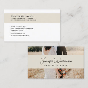 Modern Floral Wedding Celebrant Business Card