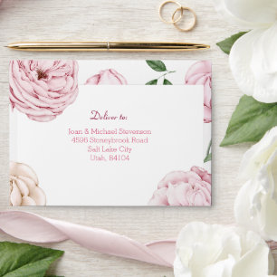 Modern Floral Wedding Envelope Pre-addressed