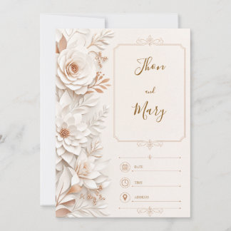Modern Floral Wedding Invitation