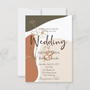 Modern floral wedding invitation