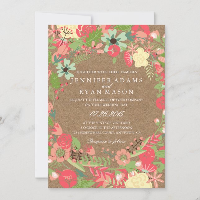 MODERN FLORAL WEDDING INVITATION (Front)