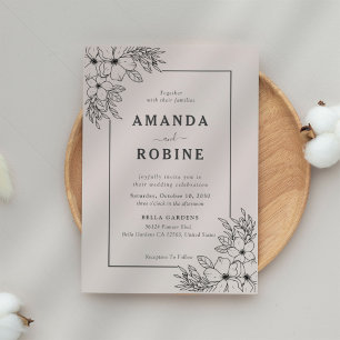 Modern Floral Wedding Invitation