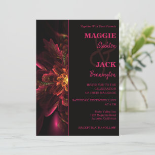 Modern Floral Wedding Invitation