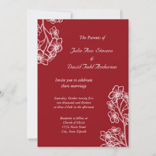 Modern Floral Wedding Invitation