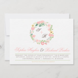 Modern Floral Wedding Invitation