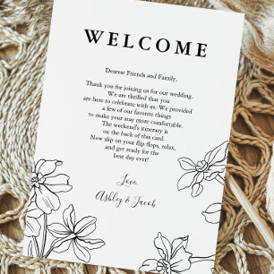 Modern Floral Wedding Letter and Itinerary Programme