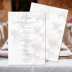 Modern Floral Wedding Menu