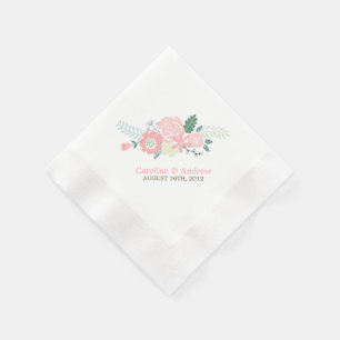 Modern Floral Wedding Napkin