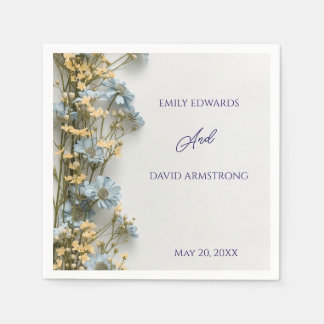 Modern Floral Wedding Napkins