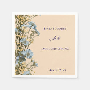 Modern Floral Wedding Napkins