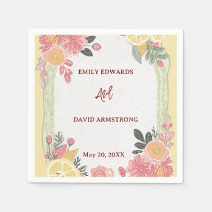 Modern Floral Wedding Napkins