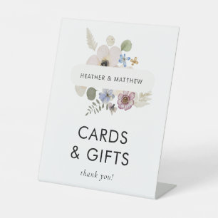 Modern Floral Wedding Pedestal Sign