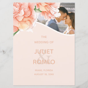 Modern Floral Wedding Photo Programme