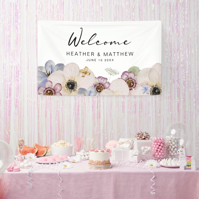 Modern Floral Welcome Banner (Modern Floral Welcome Banner by Painted Paperie
)