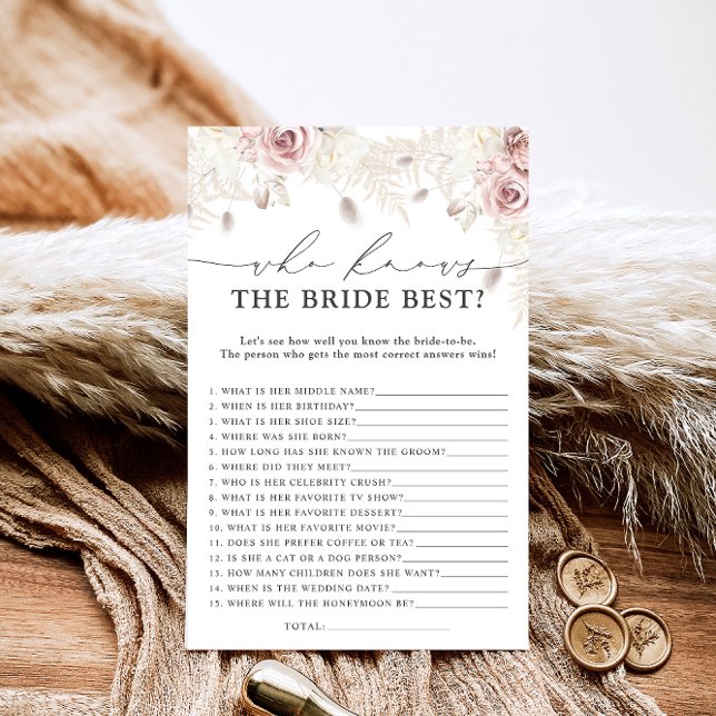 Modern Floral Who Knows Bride the Best Shower Game (Creator Uploaded)