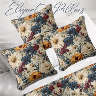 Modern Floral Wildflowers  Cushion