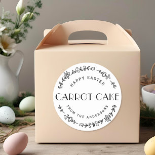 Modern Floral Wreath Easter Homemade Baking Gift Classic Round Sticker