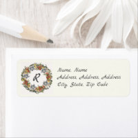 Modern Floral Wreath Greetings Postage