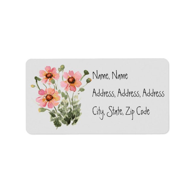 Modern Floral Wreath Greetings Postage Label (Front)