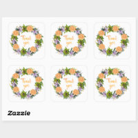 Modern Floral Wreath Greetings Postage