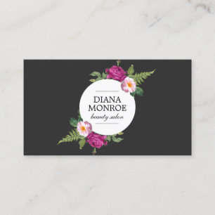 Modern Floral Wreath Salon Business Card