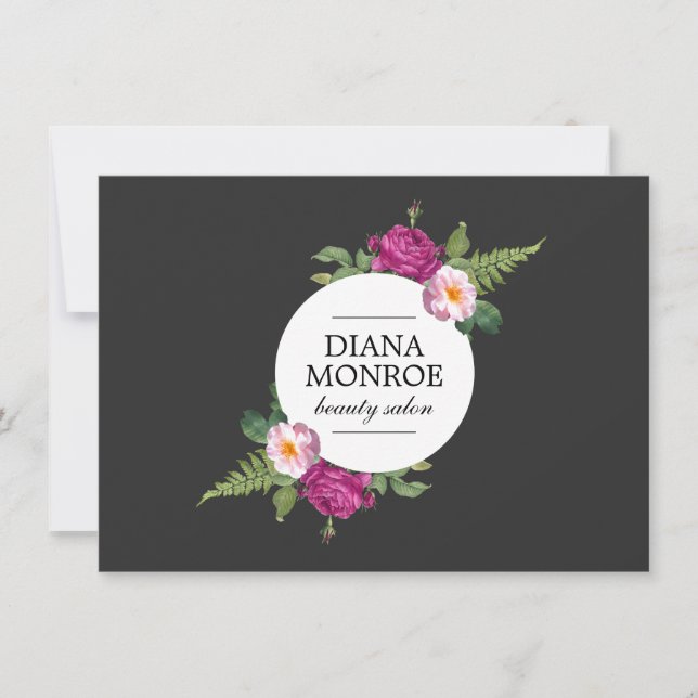 Modern Floral Wreath Salon Gift Certificate (Front)