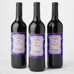 Modern Floral Wreath Wine Sticker Set