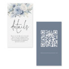 Modern Florals QR Code Dusty Blue Wedding Details