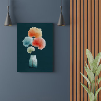 Modern Florals | Watercolor Hydrangeas (11" x 14") Canvas Print