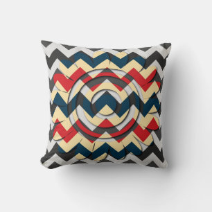 Modern Flower Chevron Zigzag Pattern 2 Cushion