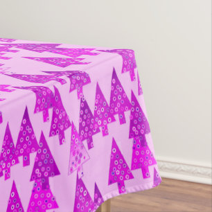 Modern Flower Christmas Trees, orchid and violet  Tablecloth