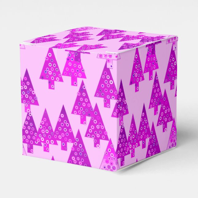Modern flower Christmas trees - orchid Favour Box (Front Side)