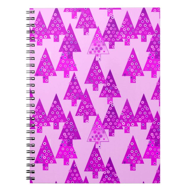 Modern flower Christmas trees - orchid Notebook (Front)