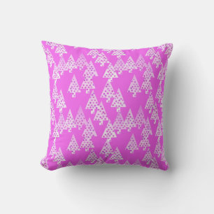 Modern flower Christmas trees - orchid pink Cushion