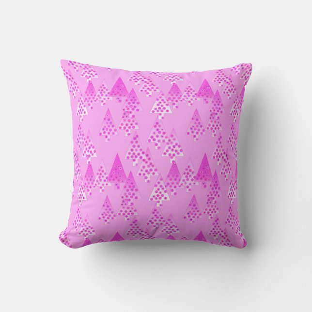 Modern flower Christmas trees - orchid & violet Cushion (Front)
